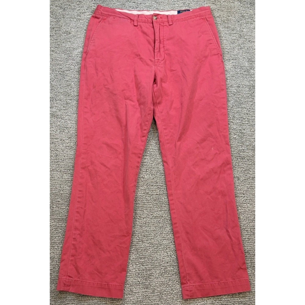 Polo Ralph Lauren Mens Salmon Pink Classic Fit Pants Size 34x32* Preppy